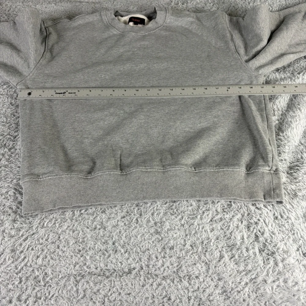 Quince Organic Cotton Crewneck Sweatshirt Heather Gray Pullover Mens Medium